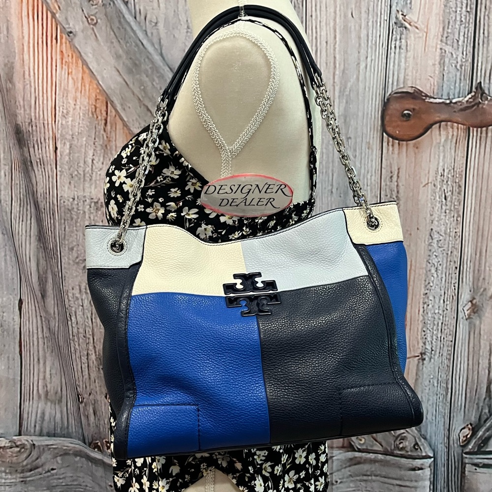 TORY BURCH Britten Patchwork Tote RARE!! 💎💎💎 - Picture 2 of 16